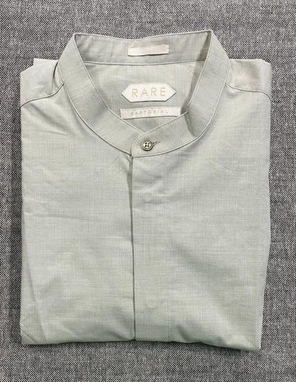 Rare Rabbit -  MANDARIN COLLAR REGULAR FIT DOBBY SHIRT CADMI-25 - GREEN