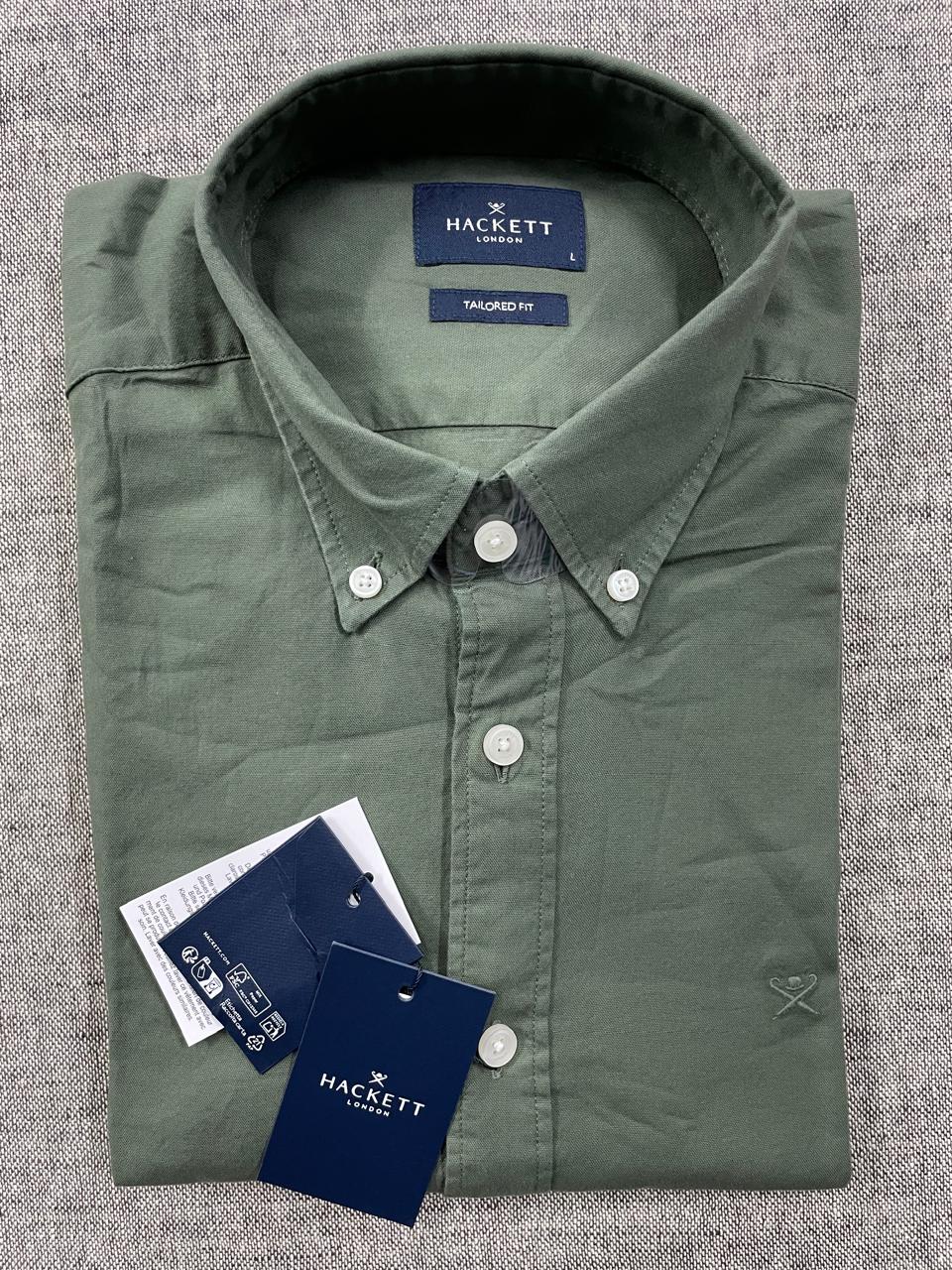 Hackett - Garment Dye Oxford Long Sleeve Shirt - Tailored Fit