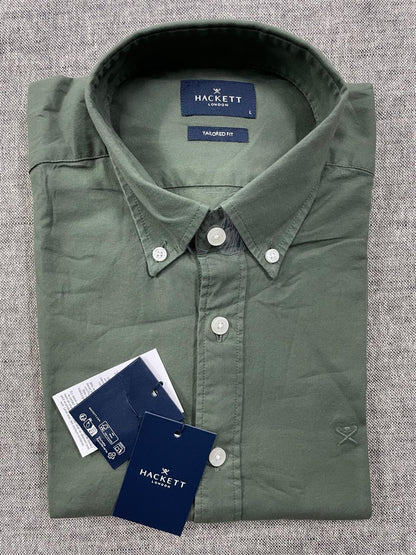 Hackett - Garment Dye Oxford Long Sleeve Shirt - Tailored Fit
