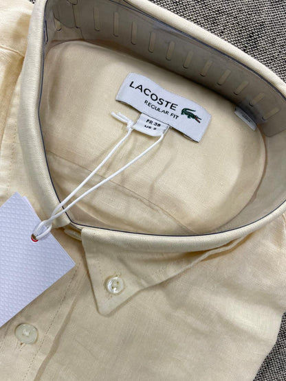 Lacoste - Men Yellow Linen Half Shirt