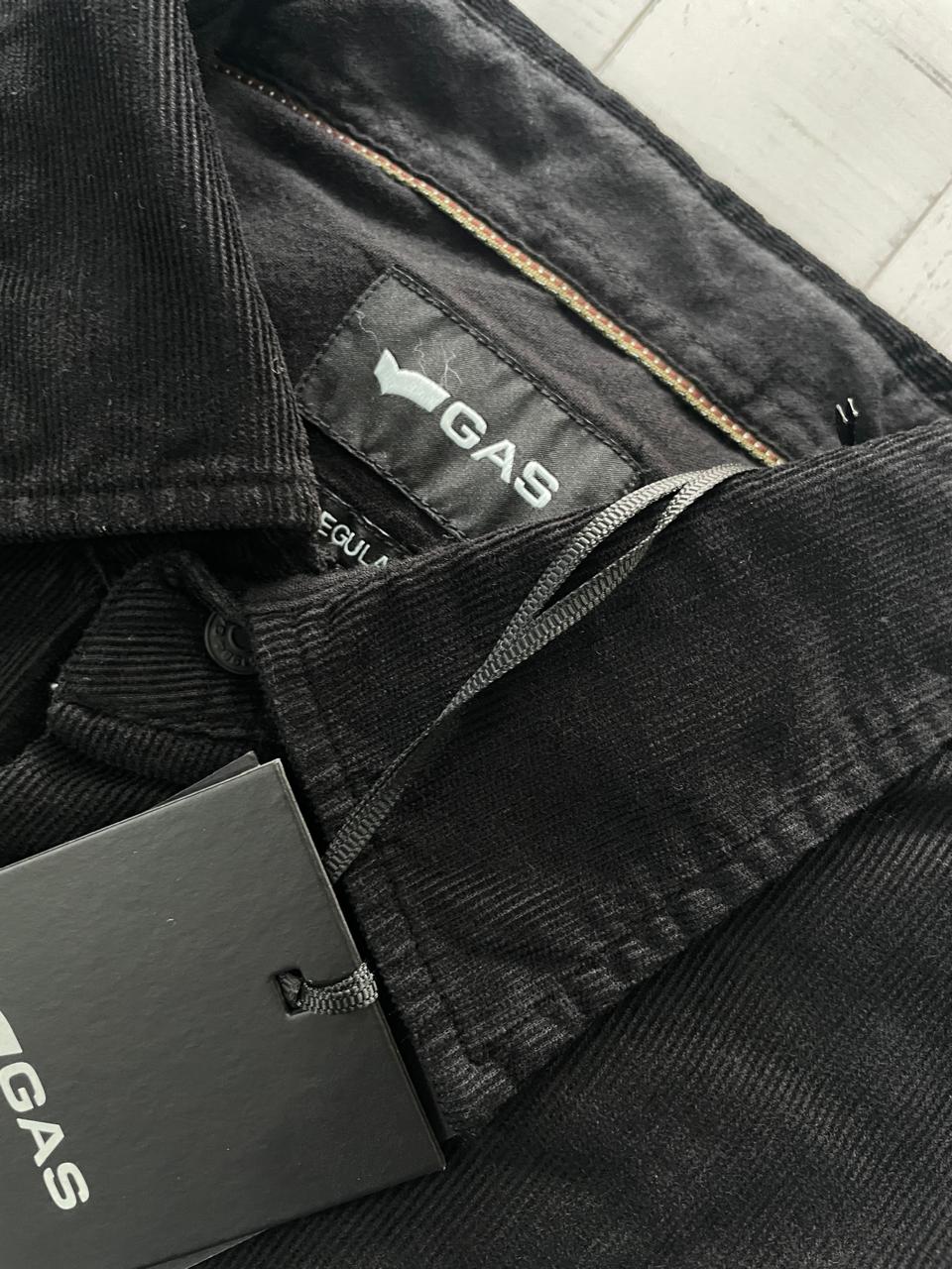 GAS - Black colour corduroy full sleeve regular fit shirt