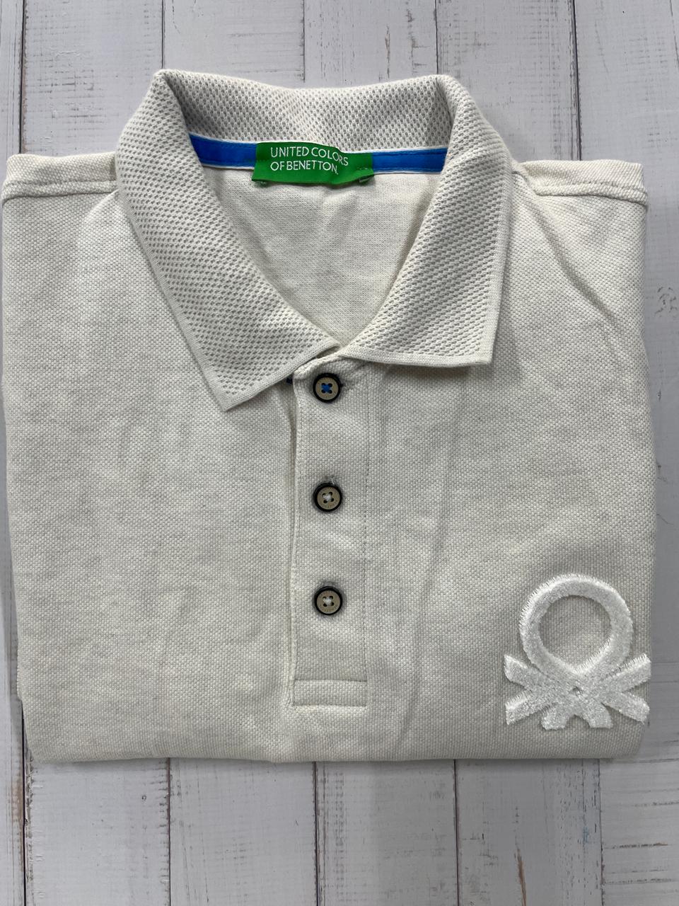 United Colors of Benetton - Men Solid Polo Collar Cotton T-shirt