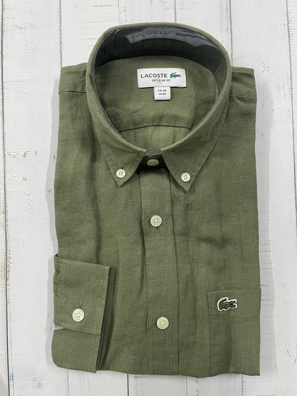 LACOSTE - Full Sleeved Linen Shirt
