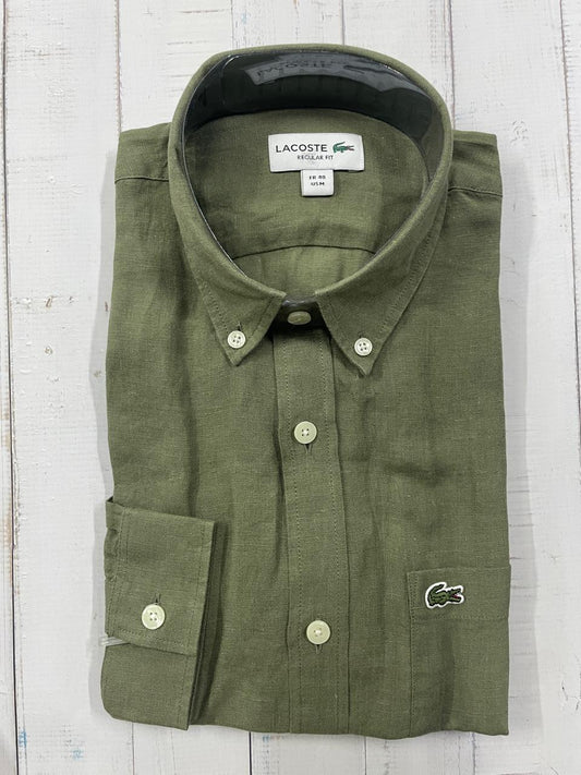 LACOSTE - Full Sleeved Linen Shirt