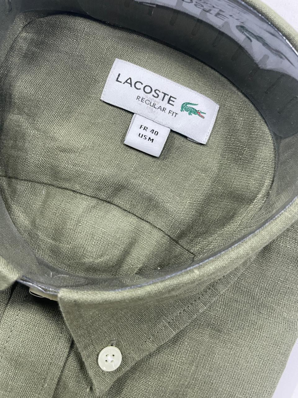 LACOSTE - Full Sleeved Linen Shirt