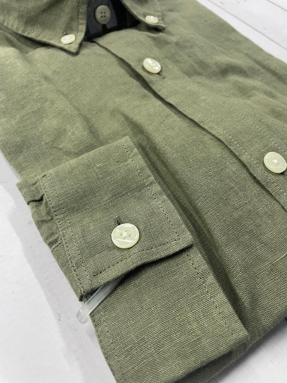 LACOSTE - Full Sleeved Linen Shirt