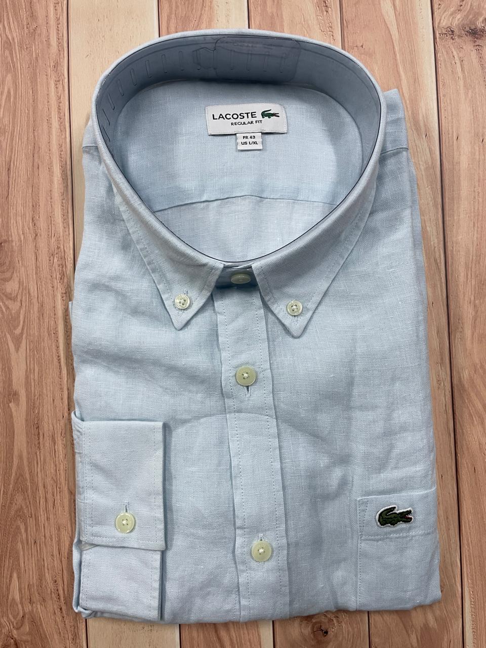 LACOSTE - Full Sleeved Linen Shirt