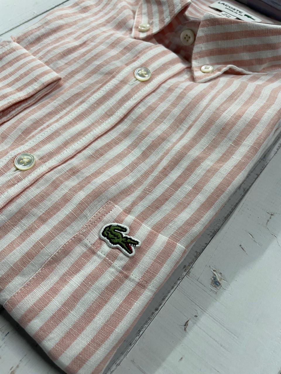 LACOSTE - Full Sleeved Linen Shirt