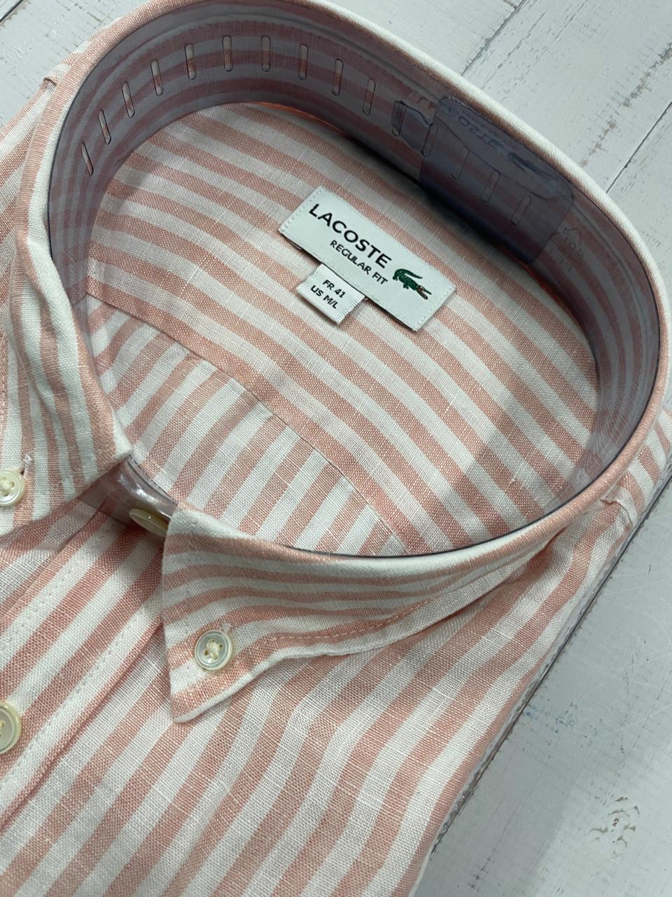 LACOSTE - Full Sleeved Linen Shirt