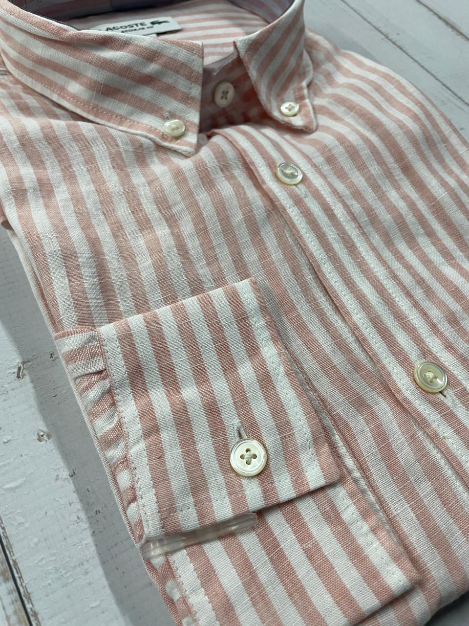 LACOSTE - Full Sleeved Linen Shirt
