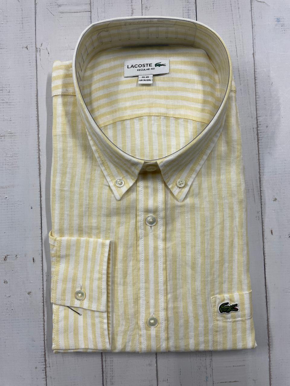 LACOSTE - Full Sleeved Linen Shirt