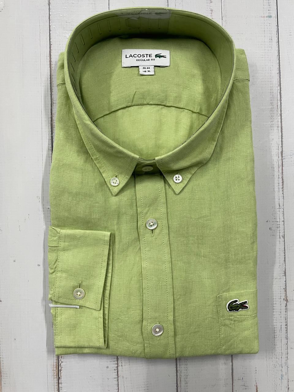 LACOSTE - Full Sleeved Linen Shirt