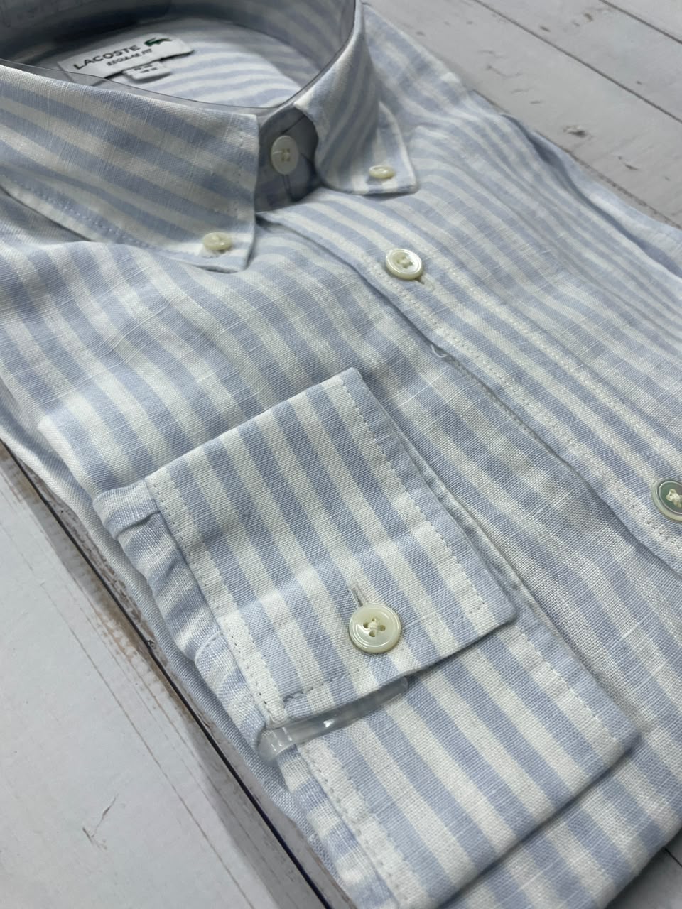 LACOSTE - Full Sleeved Linen Shirt - Regular Fit