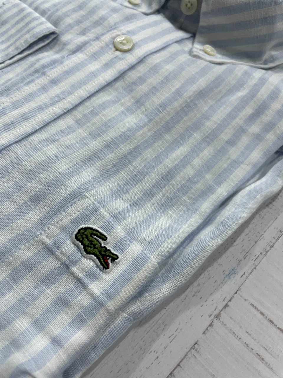 LACOSTE - Full Sleeved Linen Shirt - Regular Fit