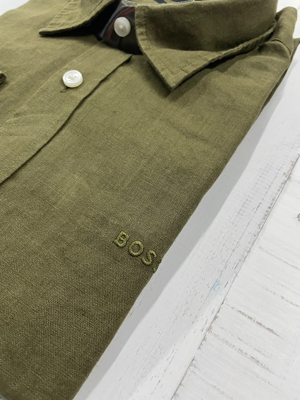 BOSS - Full sleeve linen shirt - Slim Fit