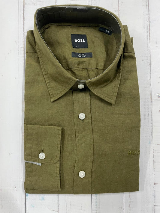 BOSS - Full sleeve linen shirt - Slim Fit