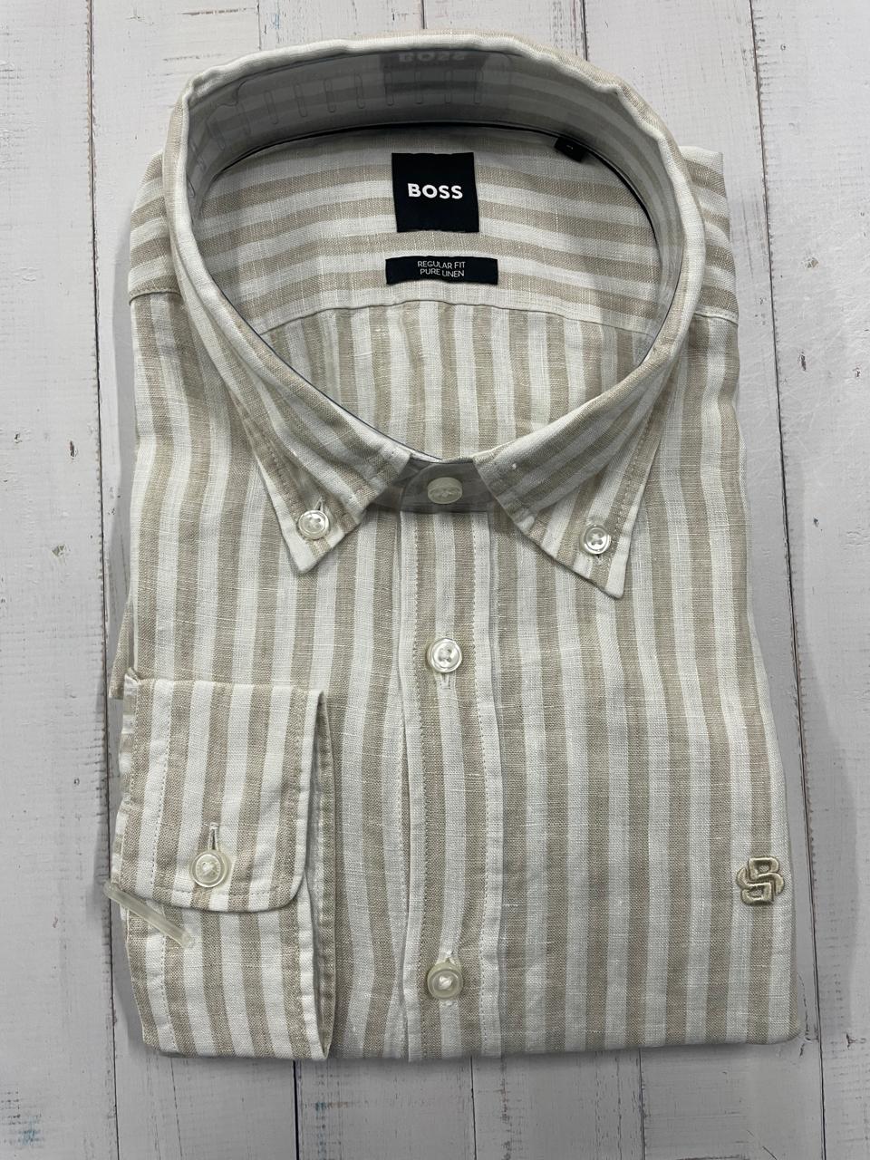 BOSS - Full sleeve Pure linen shirt - Regular Fit