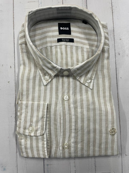 BOSS - Full sleeve Pure linen shirt - Regular Fit