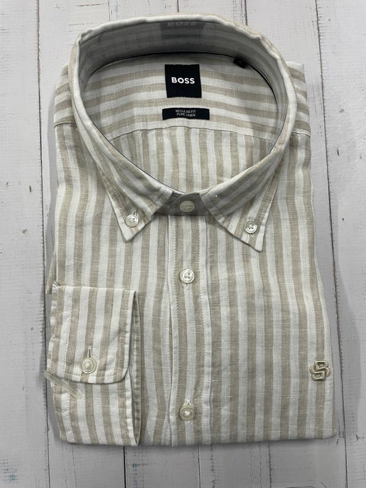 BOSS - Full sleeve Pure linen shirt - Regular Fit