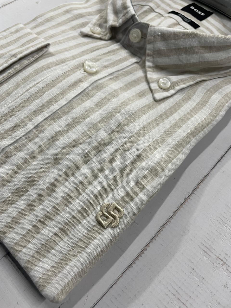 BOSS - Full sleeve Pure linen shirt - Regular Fit