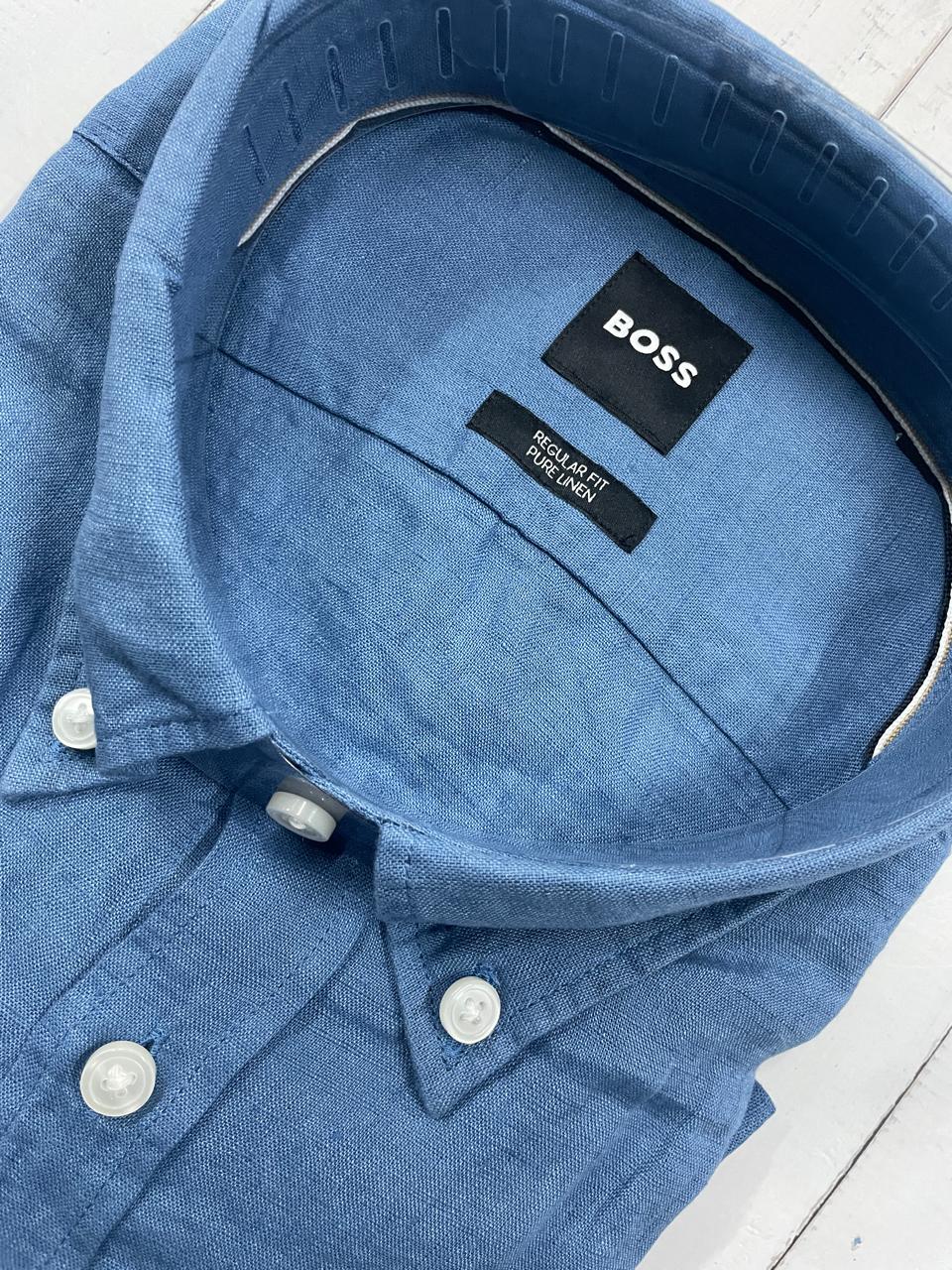 BOSS - Full sleeve Pure linen shirt - Regular Fit