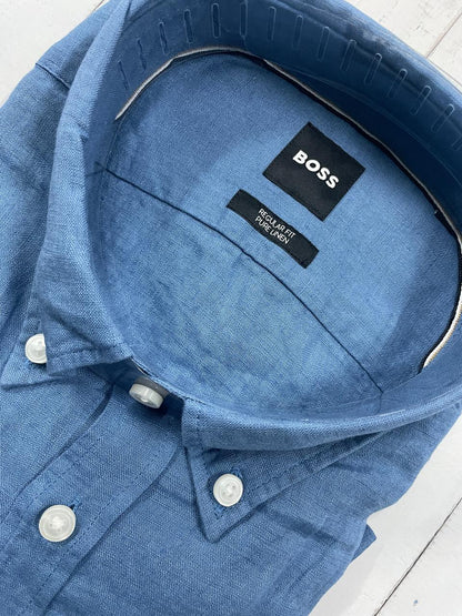 BOSS - Full sleeve Pure linen shirt - Regular Fit