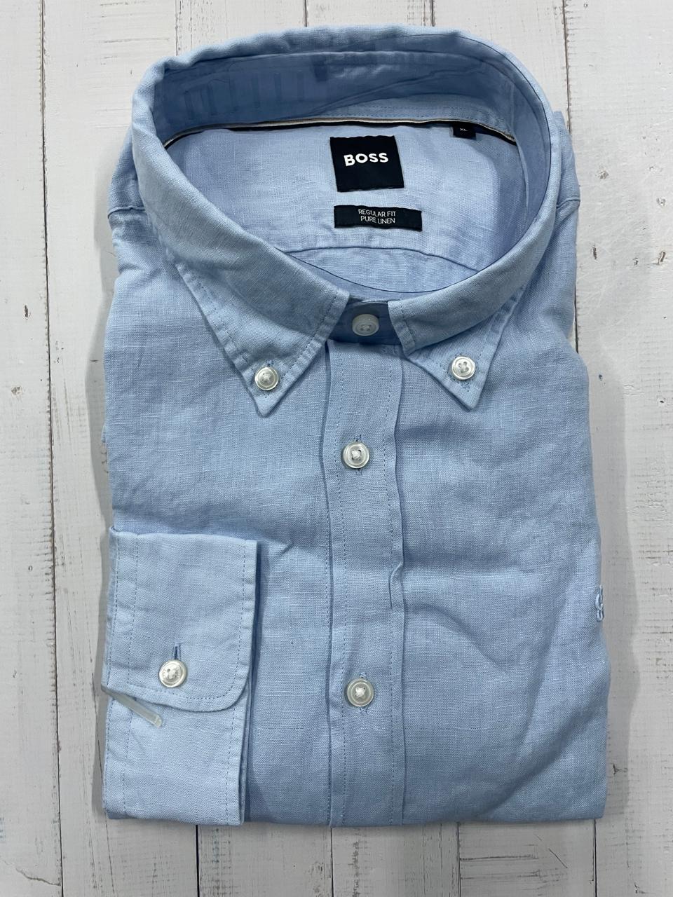 BOSS - Full sleeve Pure linen shirt - Regular Fit