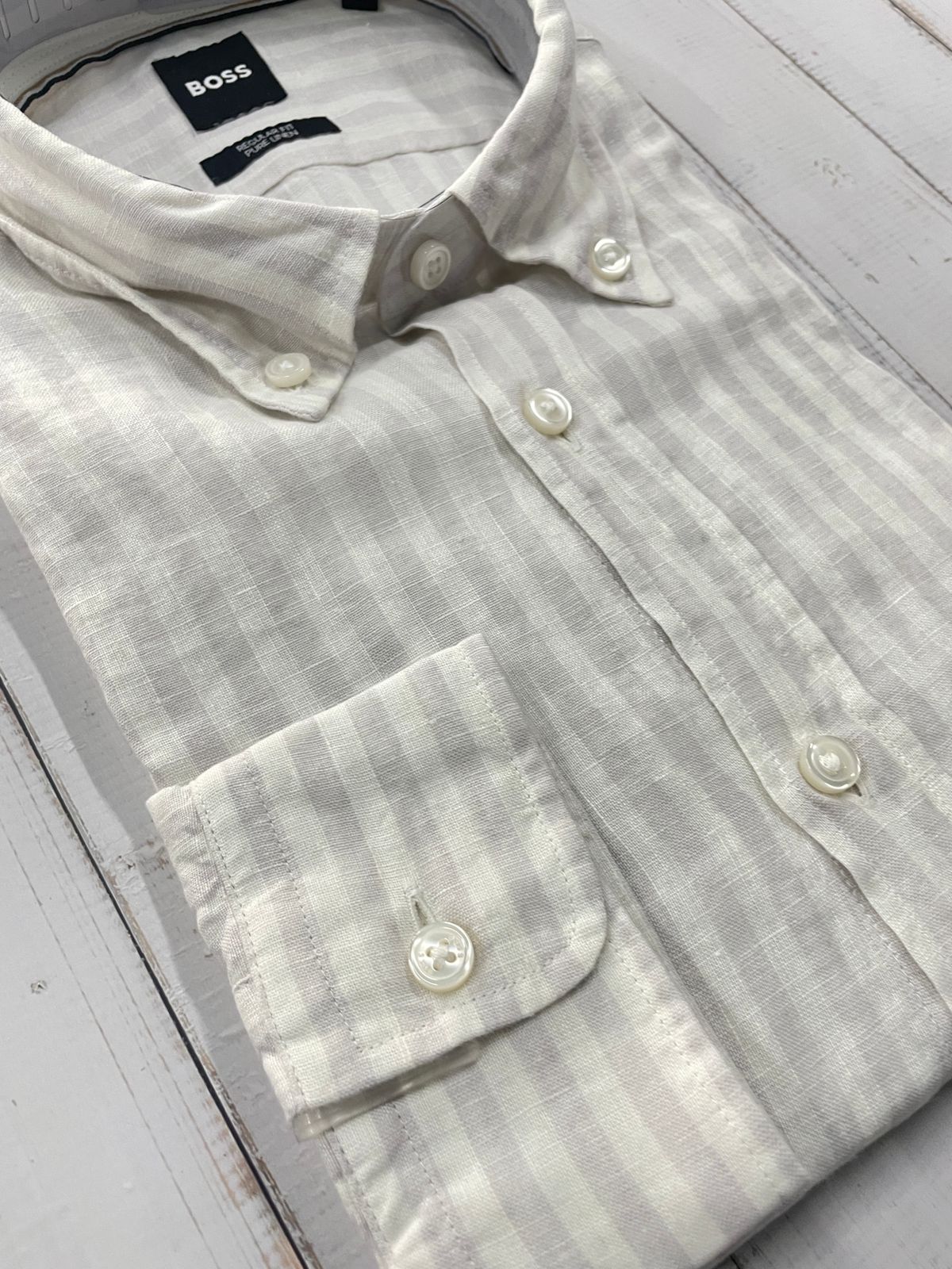 BOSS - Full sleeve Pure linen shirt - Regular Fit