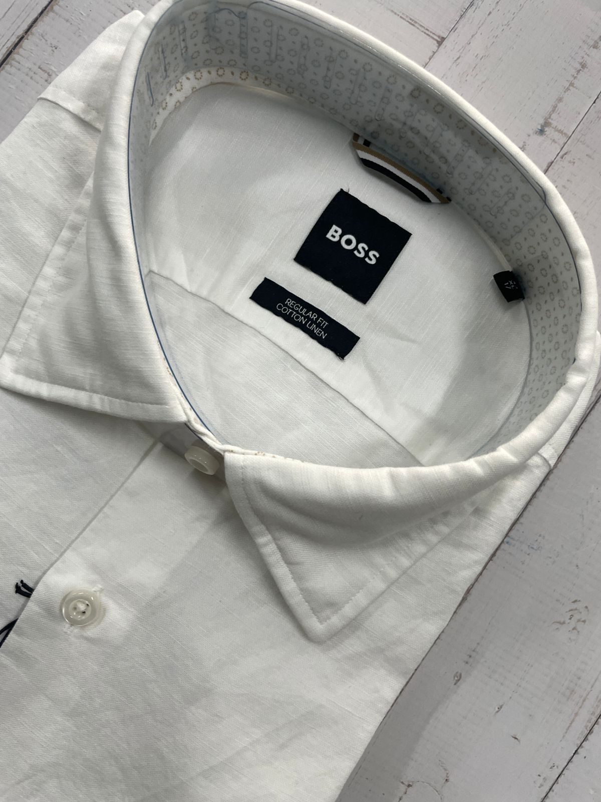BOSS - Full sleeve cotton linen shirt - Regular Fit