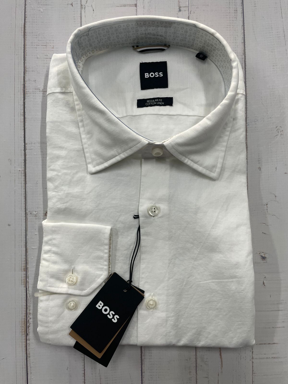 BOSS - Full sleeve cotton linen shirt - Regular Fit
