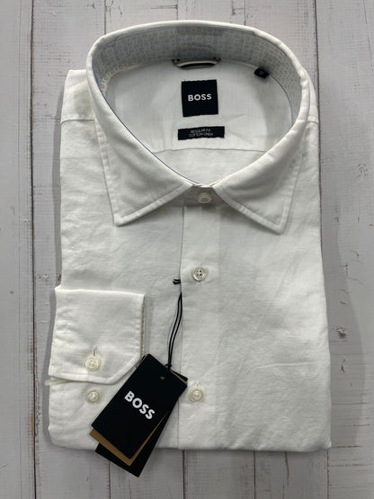BOSS - Full sleeve cotton linen shirt - Regular Fit