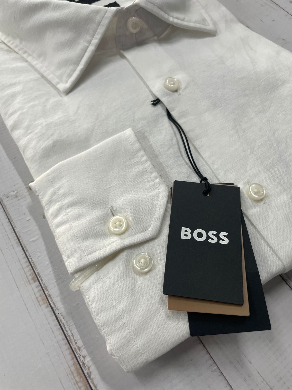 BOSS - Full sleeve cotton linen shirt - Regular Fit