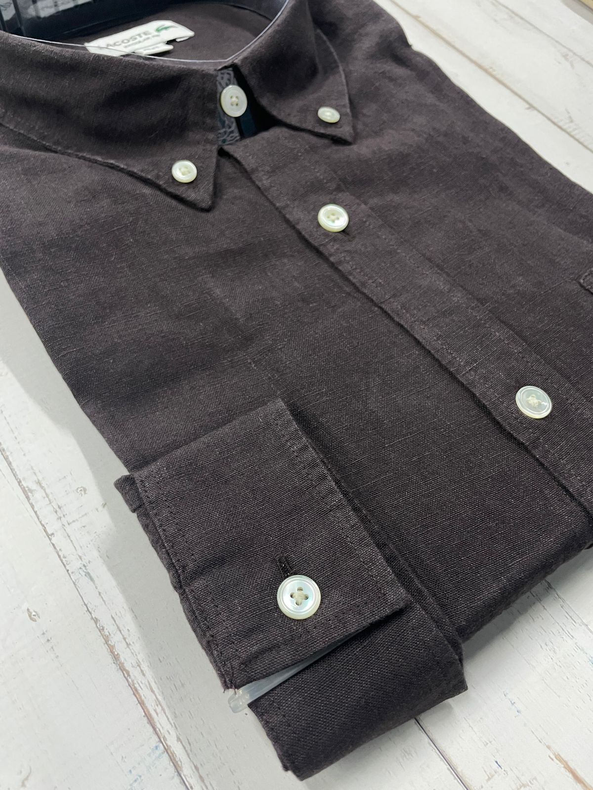 LACOSTE - Full Sleeved Linen Shirt