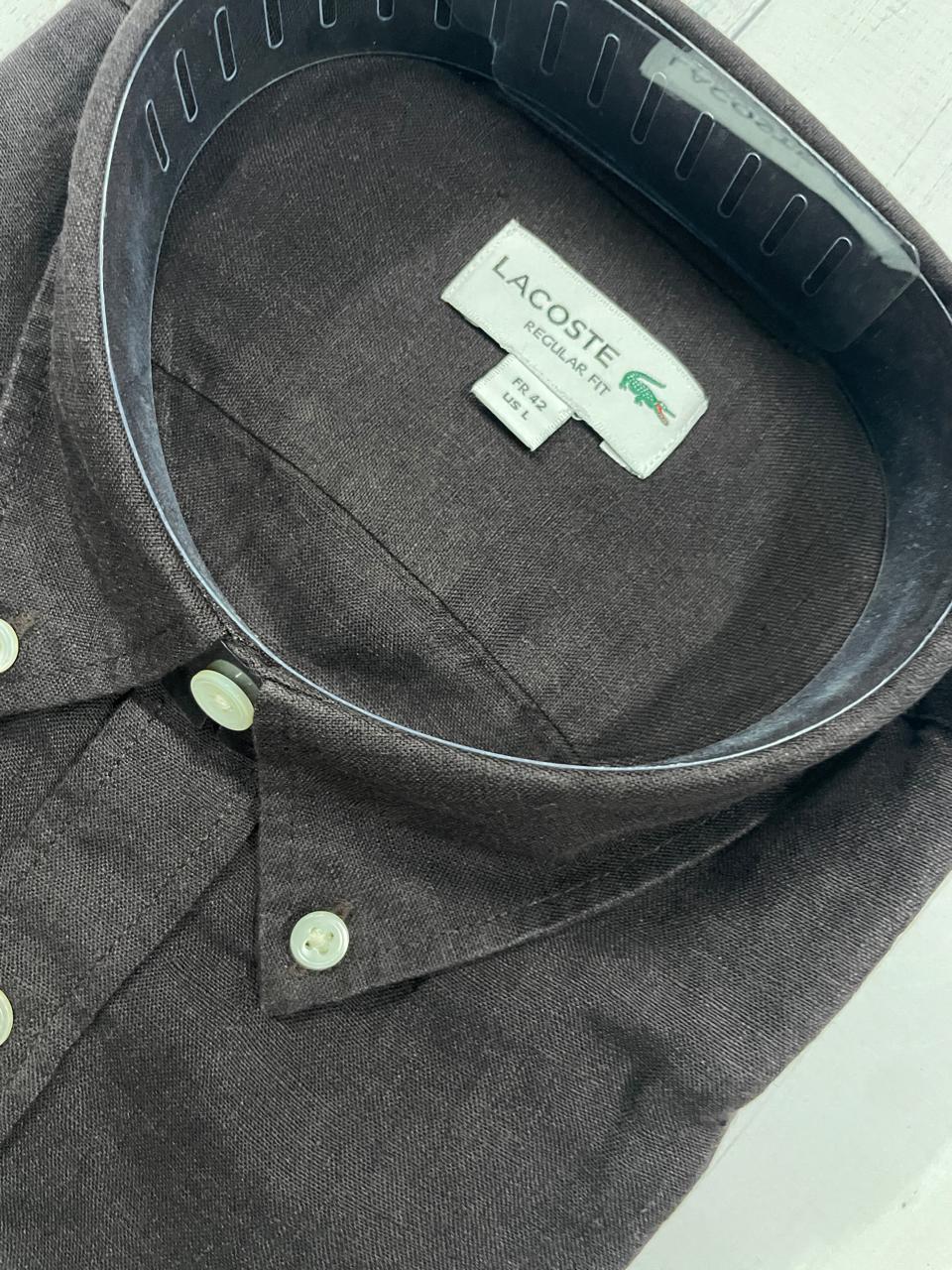 LACOSTE - Full Sleeved Linen Shirt