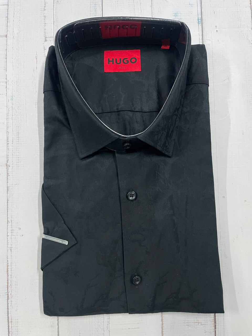 BOSS - Half sleeve cotton pattern shirt - Slim Fit