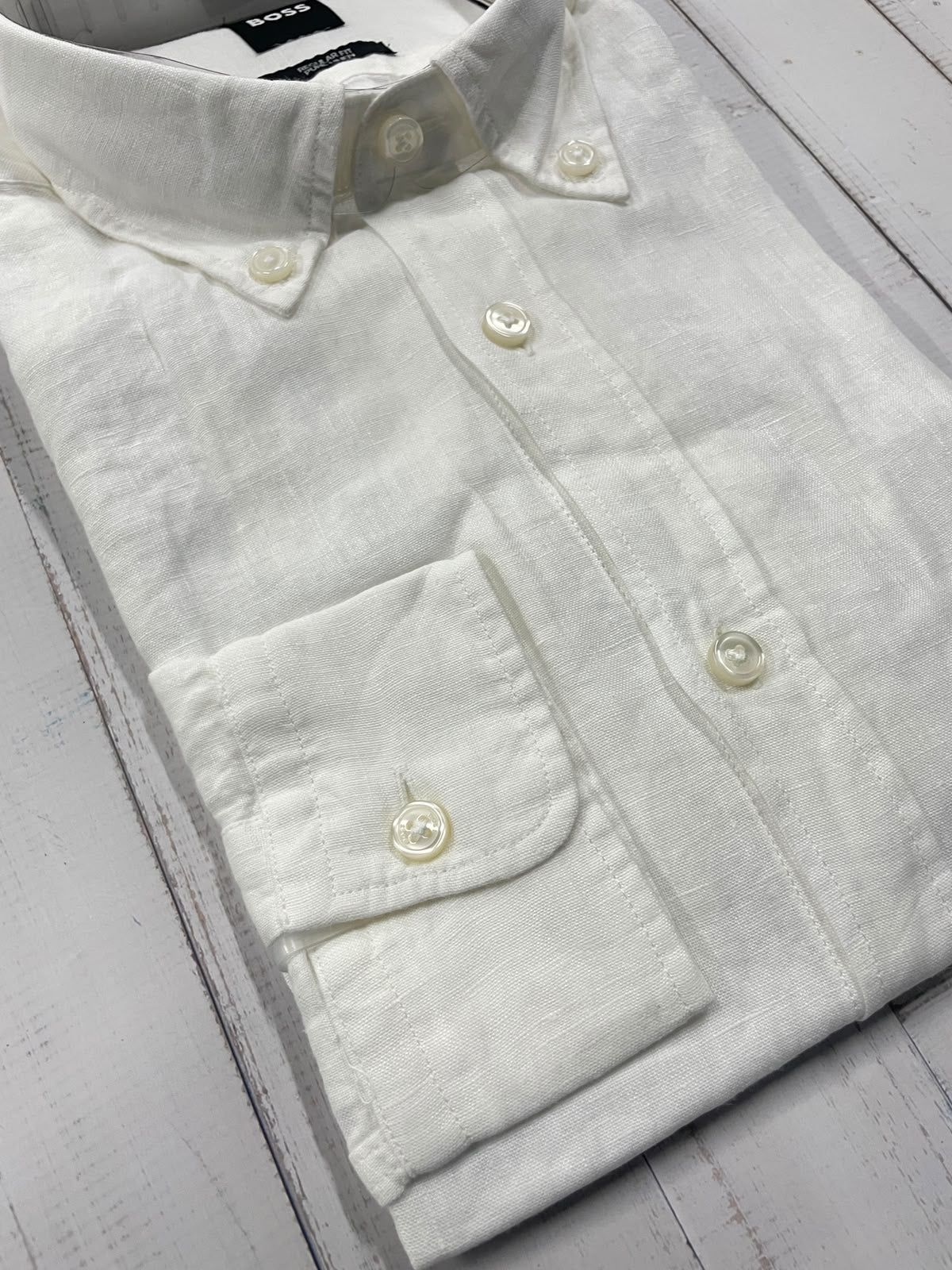 BOSS - Full sleeved pure linen shirt - Regular Fit