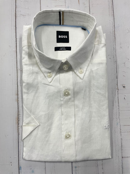 BOSS - Half sleeved pure linen shirt - Slim Fit
