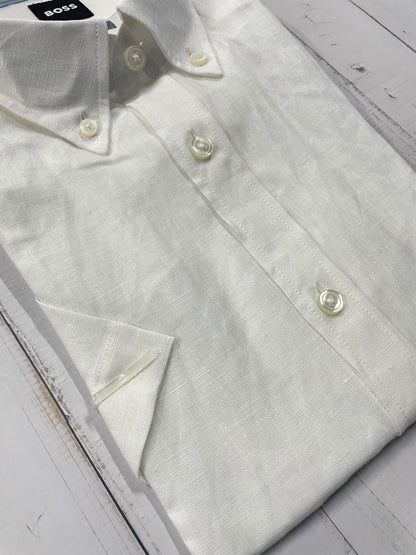BOSS - Half sleeved pure linen shirt - Slim Fit