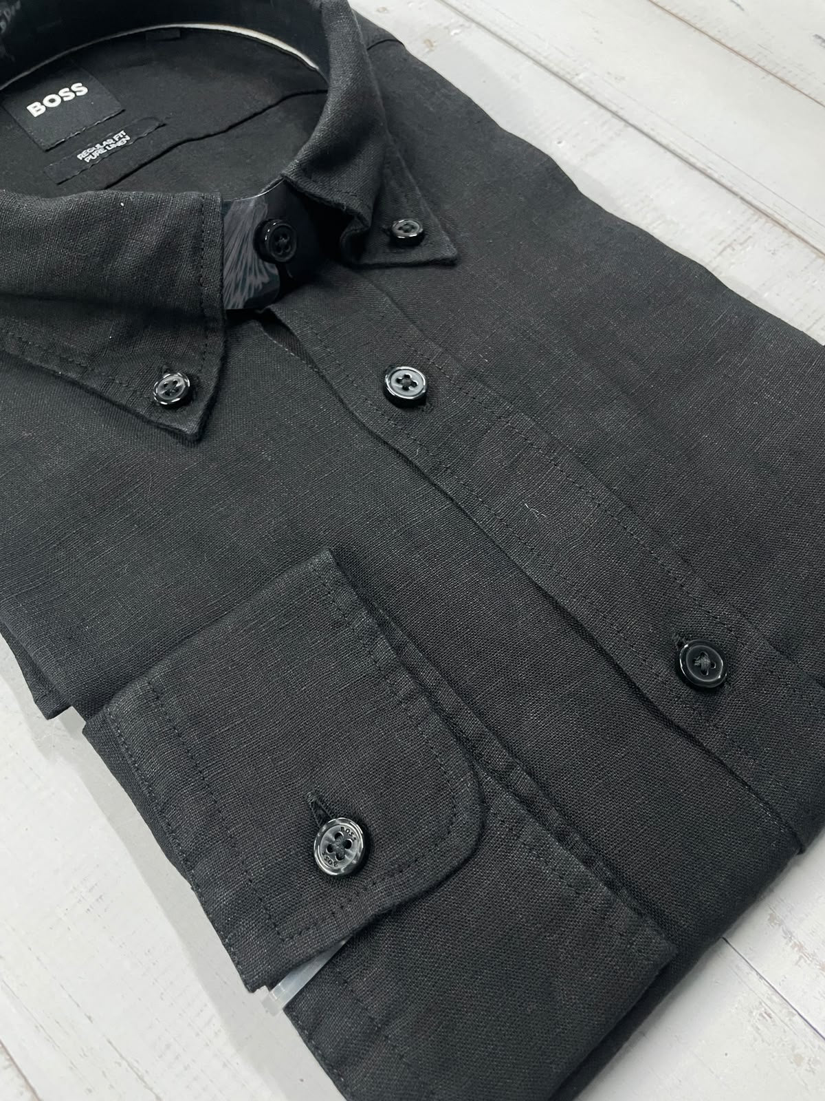 BOSS - Full sleeved pure linen shirt - Regular Fit