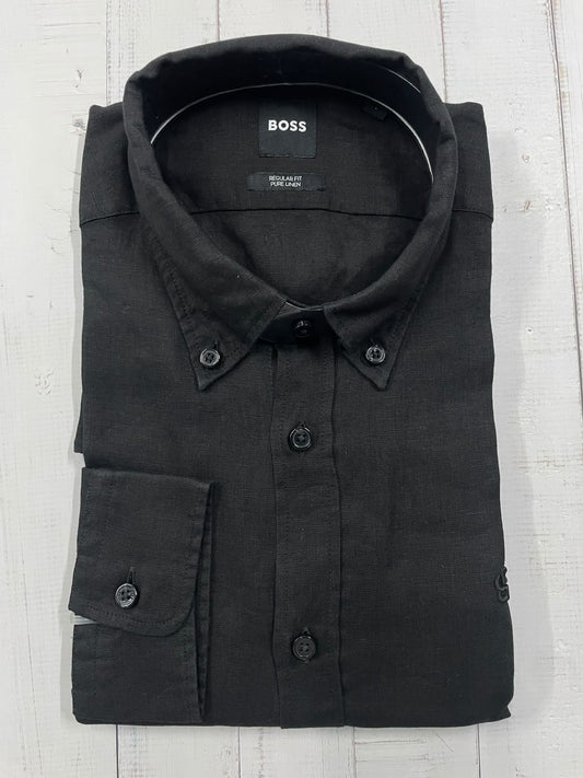 BOSS - Full sleeved pure linen shirt - Regular Fit