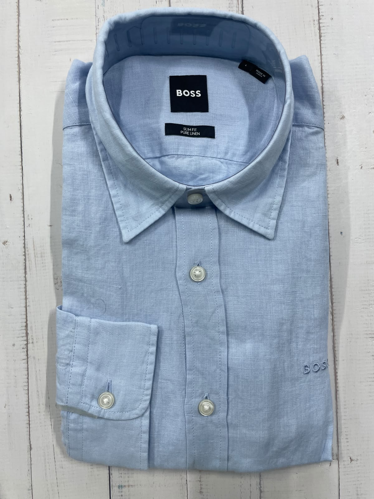 BOSS - Full sleeved pure linen shirt - Slim Fit