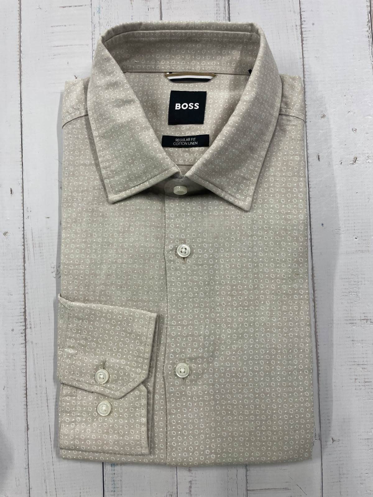 BOSS - Full sleeved cotton linen shirt - Regular Fit