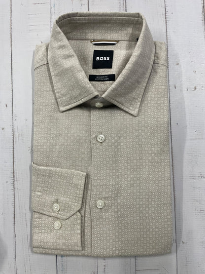 BOSS - Full sleeved cotton linen shirt - Regular Fit