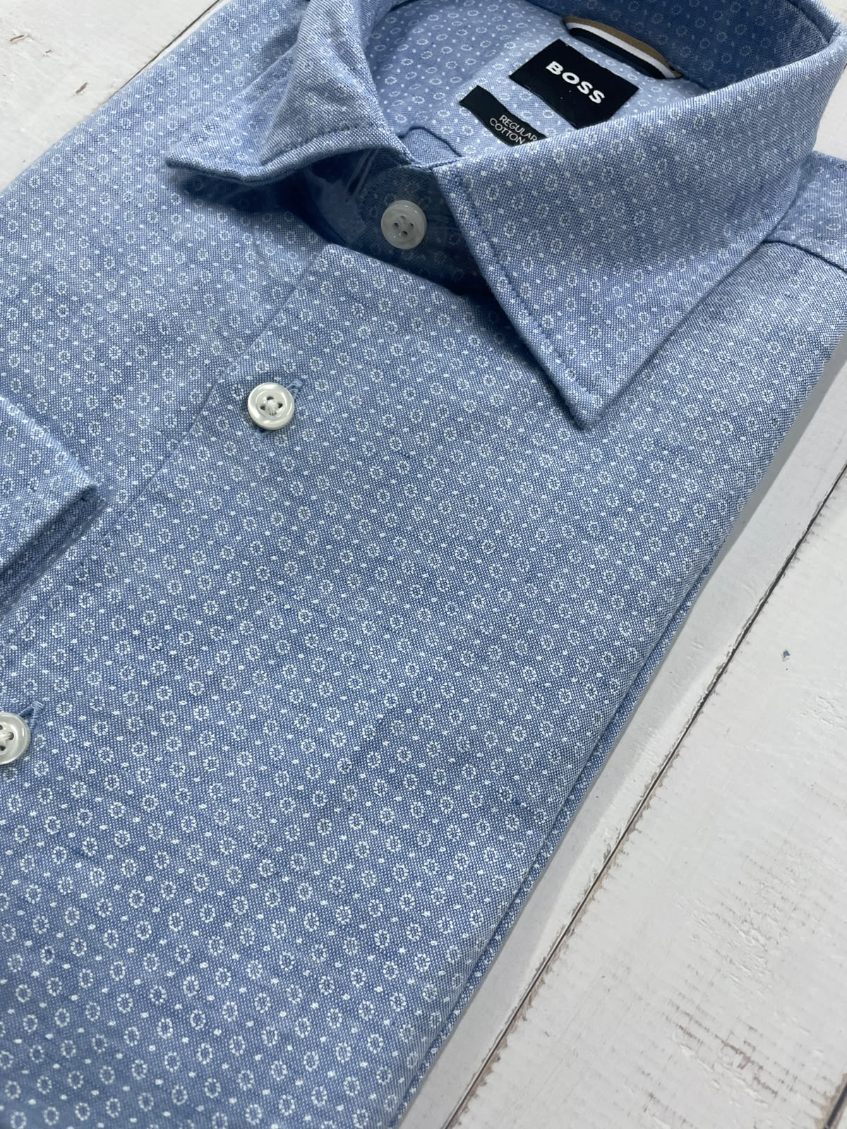 BOSS - Full sleeved cotton linen shirt - Regular Fit