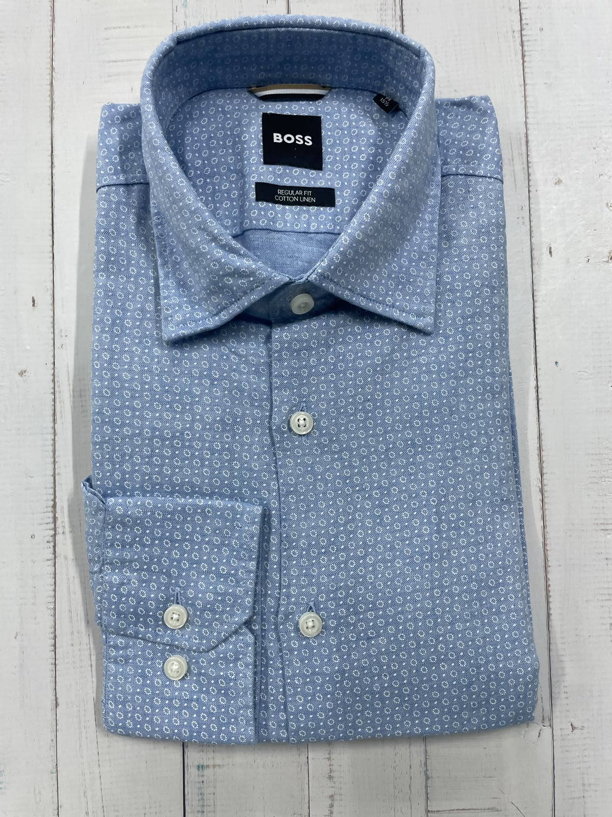 BOSS - Full sleeved cotton linen shirt - Regular Fit