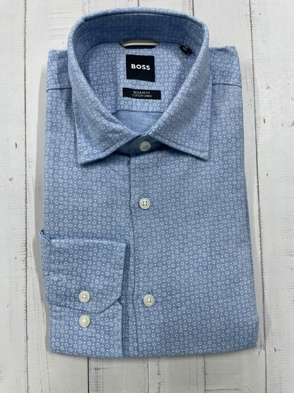 BOSS - Full sleeved cotton linen shirt - Regular Fit