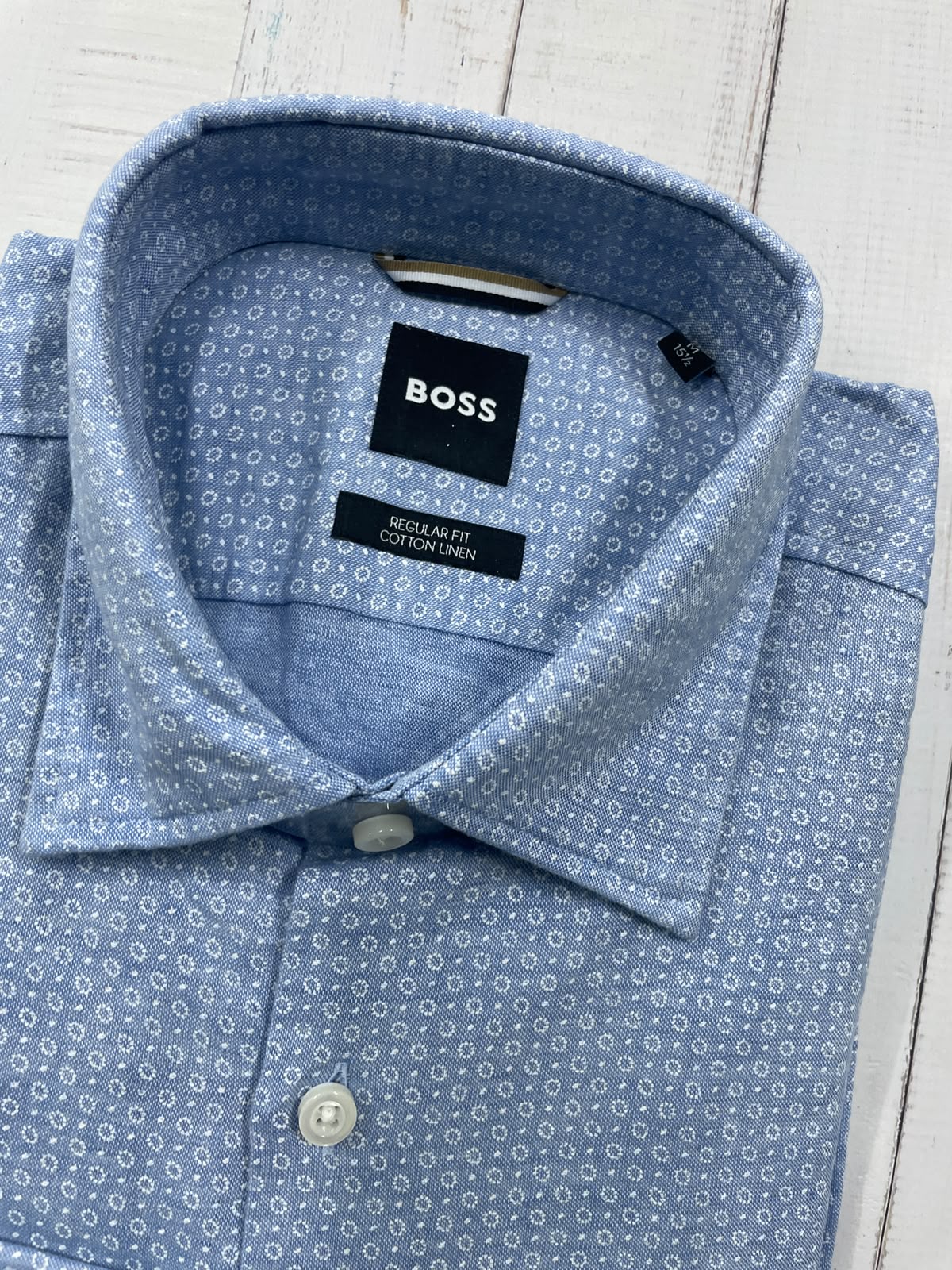 BOSS - Full sleeved cotton linen shirt - Regular Fit