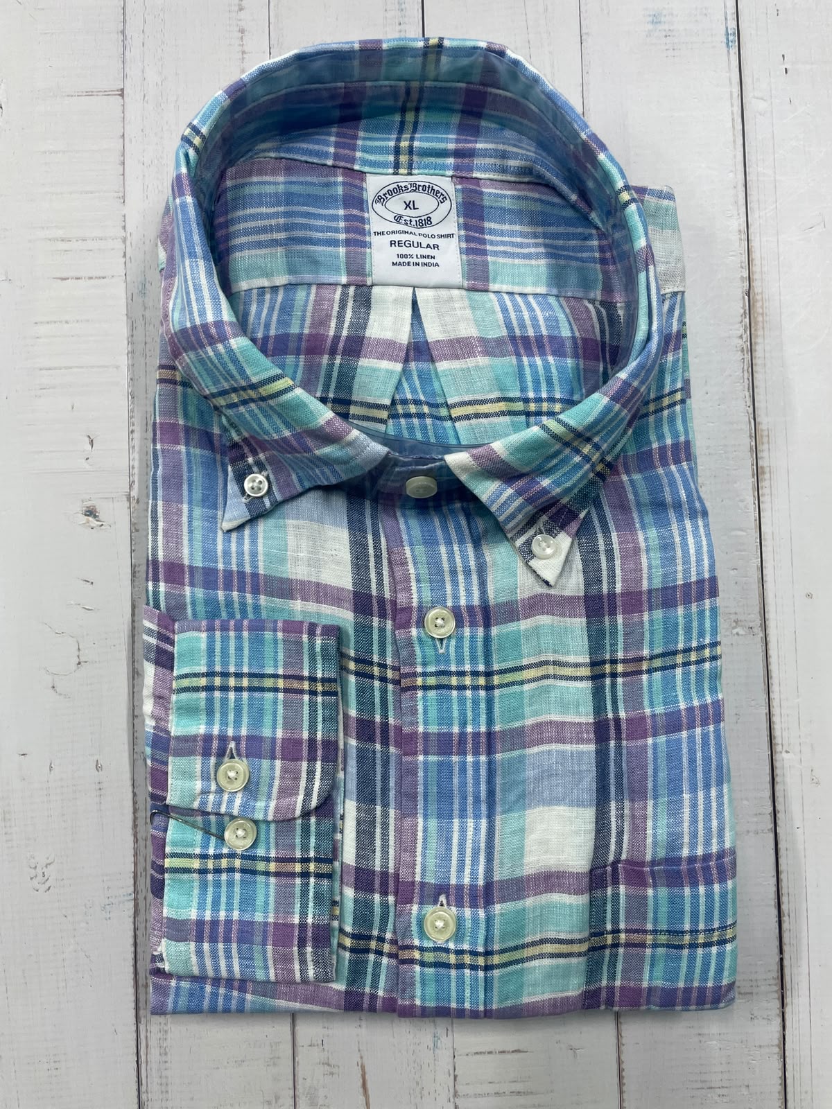 Brooks Brothers - Regular Fit Full Sleeved Linen Shirt
