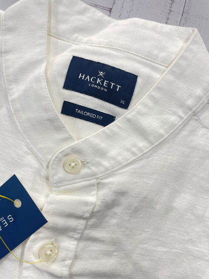 HACKETT - Full sleeved tailored fit linen blend shirt