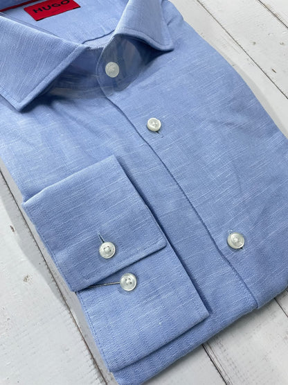 HUGO  - Full Sleeved Linen Blend Slim Fit Shirt